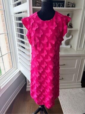 MICHAEL KORS Butterfly Appliqué Sheath Dress Pink Women’s Size Small BRAND NEW